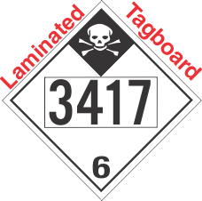 Inhalation Hazard Class 6.1 UN3417 Tagboard DOT Placard