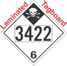Inhalation Hazard Class 6.1 UN3422 Tagboard DOT Placard