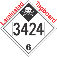 Inhalation Hazard Class 6.1 UN3424 Tagboard DOT Placard