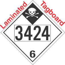Inhalation Hazard Class 6.1 UN3424 Tagboard DOT Placard