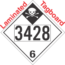 Inhalation Hazard Class 6.1 UN3428 Tagboard DOT Placard