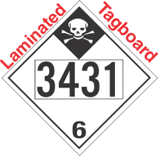 Inhalation Hazard Class 6.1 UN3431 Tagboard DOT Placard