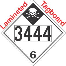 Inhalation Hazard Class 6.1 UN3444 Tagboard DOT Placard