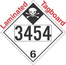 Inhalation Hazard Class 6.1 UN3454 Tagboard DOT Placard