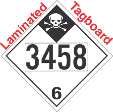 Inhalation Hazard Class 6.1 UN3458 Tagboard DOT Placard