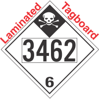 Inhalation Hazard Class 6.1 UN3462 Tagboard DOT Placard