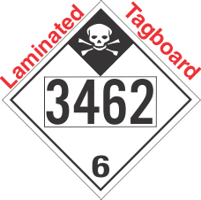 Inhalation Hazard Class 6.1 UN3462 Tagboard DOT Placard