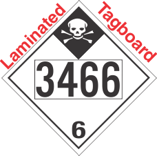 Inhalation Hazard Class 6.1 UN3466 Tagboard DOT Placard