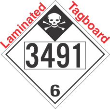 Inhalation Hazard Class 6.1 UN3491 Tagboard DOT Placard