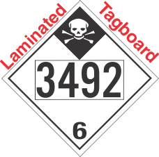 Inhalation Hazard Class 6.1 UN3492 Tagboard DOT Placard