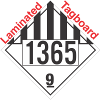 Miscellaneous Dangerous Goods Class 9 UN1365 Tagboard DOT Placard