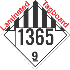 Miscellaneous Dangerous Goods Class 9 UN1365 Tagboard DOT Placard