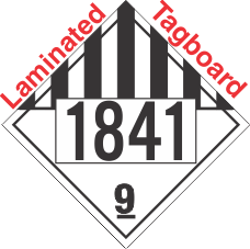 Miscellaneous Dangerous Goods Class 9 UN1841 Tagboard DOT Placard