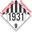 Miscellaneous Dangerous Goods Class 9 UN1931 Tagboard DOT Placard
