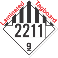 Miscellaneous Dangerous Goods Class 9 UN2211 Tagboard DOT Placard