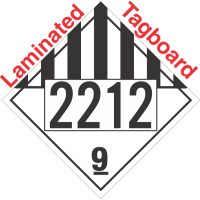 Miscellaneous Dangerous Goods Class 9 UN2212 Tagboard DOT Placard