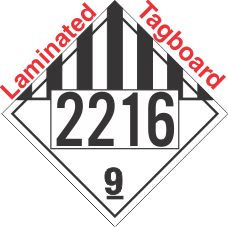 Miscellaneous Dangerous Goods Class 9 UN2216 Tagboard DOT Placard
