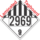 Miscellaneous Dangerous Goods Class 9 UN2969 Tagboard DOT Placard