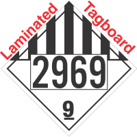 Miscellaneous Dangerous Goods Class 9 UN2969 Tagboard DOT Placard