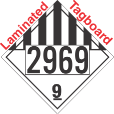 Miscellaneous Dangerous Goods Class 9 UN2969 Tagboard DOT Placard