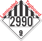Miscellaneous Dangerous Goods Class 9 UN2990 Tagboard DOT Placard