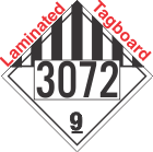 Miscellaneous Dangerous Goods Class 9 UN3072 Tagboard DOT Placard
