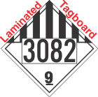 Miscellaneous Dangerous Goods Class 9 UN3082 Tagboard DOT Placard