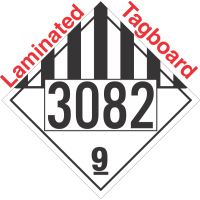 Miscellaneous Dangerous Goods Class 9 UN3082 Tagboard DOT Placard