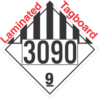 Miscellaneous Dangerous Goods Class 9 UN3090 Tagboard DOT Placard