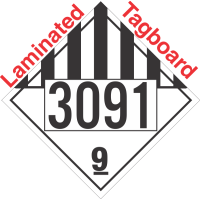 Miscellaneous Dangerous Goods Class 9 UN3091 Tagboard DOT Placard