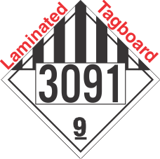 Miscellaneous Dangerous Goods Class 9 UN3091 Tagboard DOT Placard