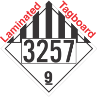 Miscellaneous Dangerous Goods Class 9 UN3257 Tagboard DOT Placard