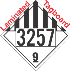 Miscellaneous Dangerous Goods Class 9 UN3257 Tagboard DOT Placard