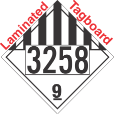 Miscellaneous Dangerous Goods Class 9 UN3258 Tagboard DOT Placard