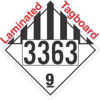 Miscellaneous Dangerous Goods Class 9 UN3363 Tagboard DOT Placard