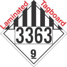 Miscellaneous Dangerous Goods Class 9 UN3363 Tagboard DOT Placard