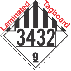 Miscellaneous Dangerous Goods Class 9 UN3432 Tagboard DOT Placard