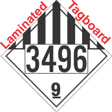 Miscellaneous Dangerous Goods Class 9 UN3496 Tagboard DOT Placard