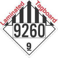 Miscellaneous Dangerous Goods Class 9 UN9260 Tagboard DOT Placard