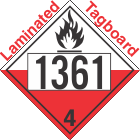 Spontaneously Combustible Class 4.2 UN1361 Tagboard DOT Placard