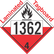 Spontaneously Combustible Class 4.2 UN1362 Tagboard DOT Placard