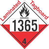 Spontaneously Combustible Class 4.2 UN1365 Tagboard DOT Placard