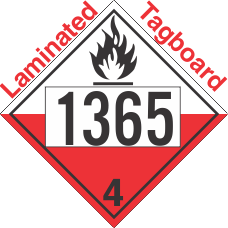 Spontaneously Combustible Class 4.2 UN1365 Tagboard DOT Placard