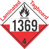 Spontaneously Combustible Class 4.2 UN1369 Tagboard DOT Placard