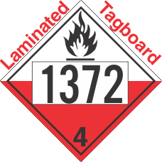 Spontaneously Combustible Class 4.2 UN1372 Tagboard DOT Placard