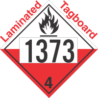 Spontaneously Combustible Class 4.2 UN1373 Tagboard DOT Placard