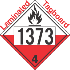 Spontaneously Combustible Class 4.2 UN1373 Tagboard DOT Placard