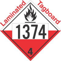 Spontaneously Combustible Class 4.2 UN1374 Tagboard DOT Placard