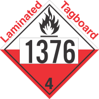 Spontaneously Combustible Class 4.2 UN1376 Tagboard DOT Placard