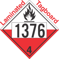 Spontaneously Combustible Class 4.2 UN1376 Tagboard DOT Placard